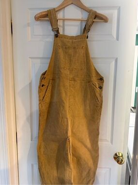 We The Free Mustard Yellow Corduroy Overalls Dress